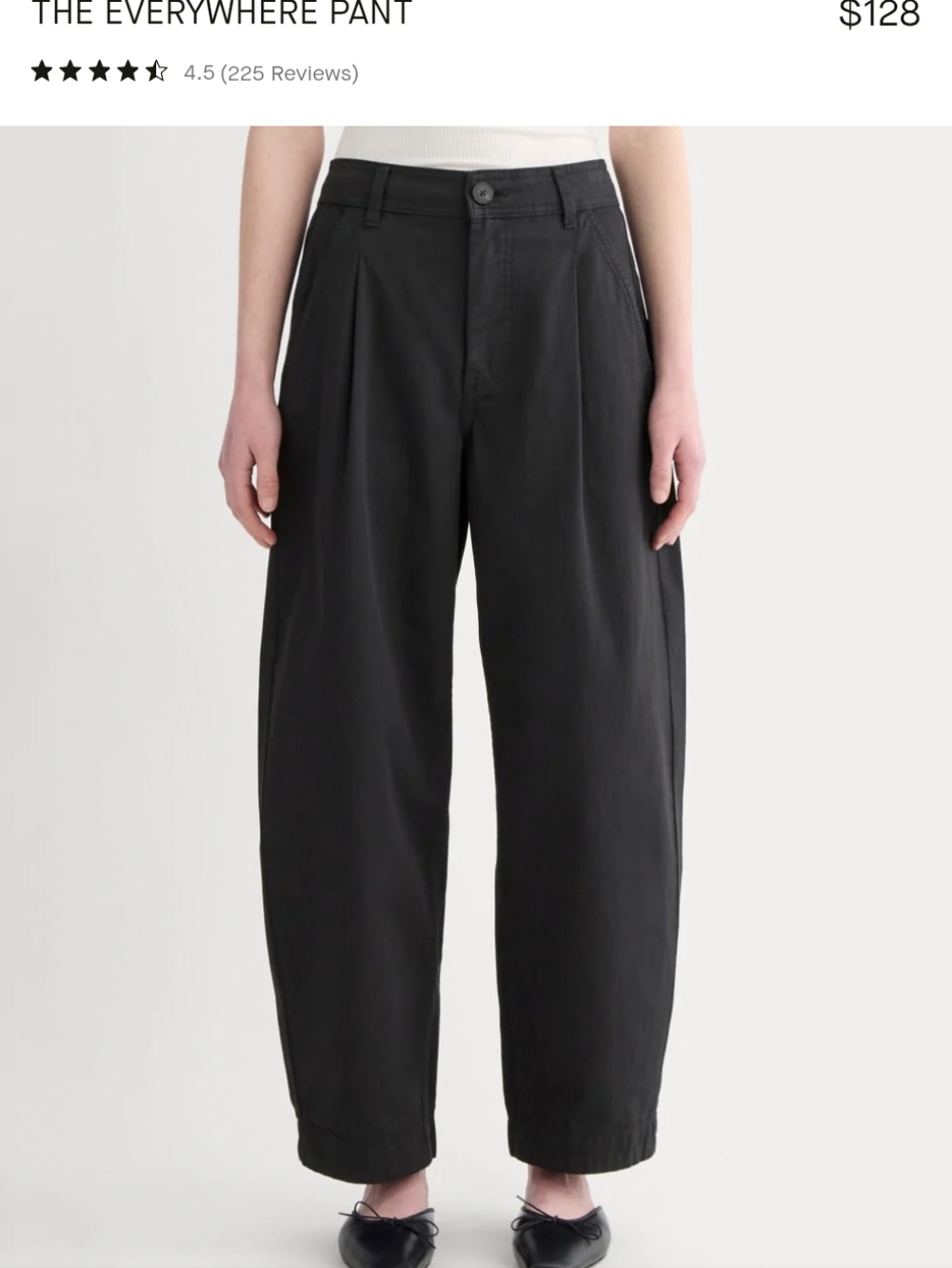 NWT Everlane The Everywhere Pant Pleated Barrel Leg Black Organic Cotton Size 12 - Picture 14 of 15